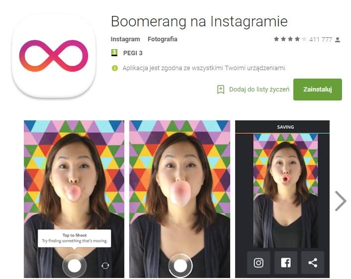 boomerang na instagramie