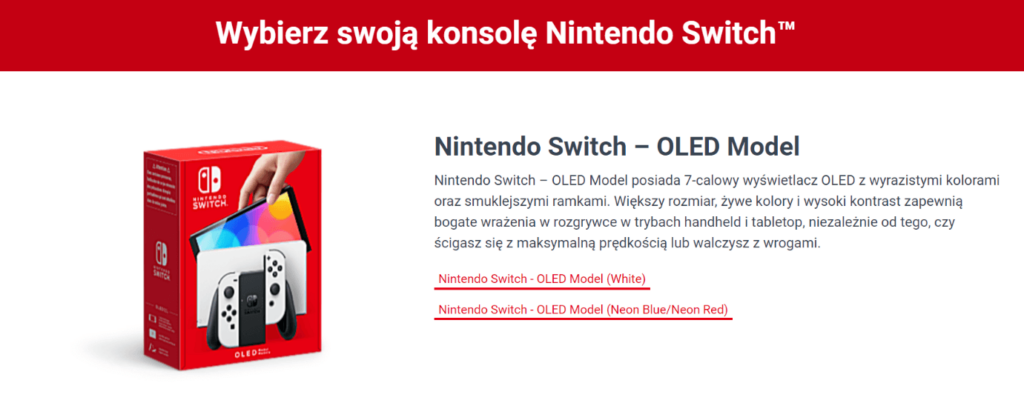 Konsola przenośna Nintendo Switch OLED