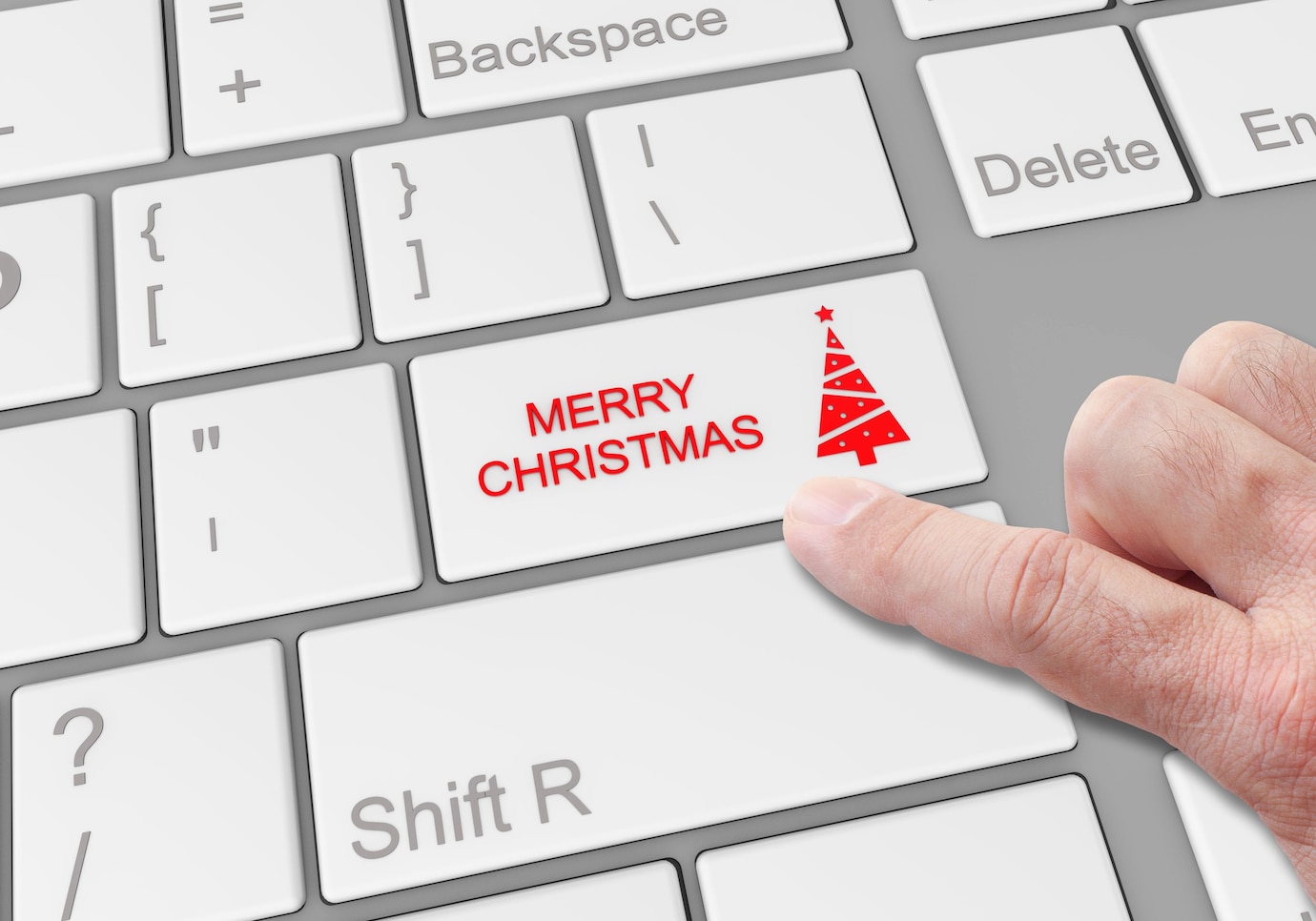grafika, klawiatura, przycisk Merry Christmas 
