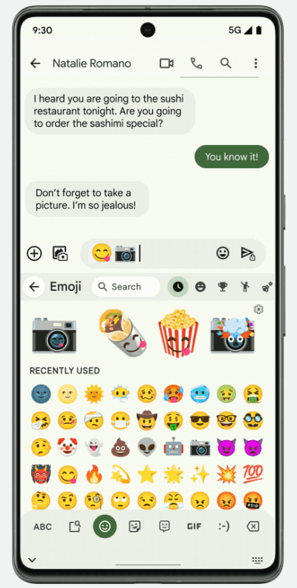 smartfon - pisanie wiadomości - emotikony