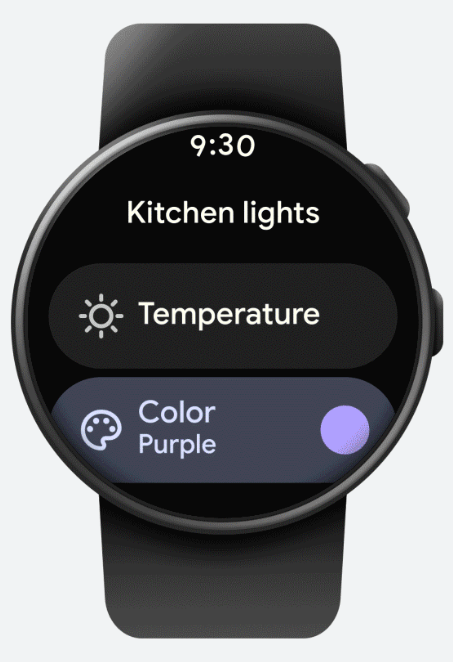 smartwatch - Wear OS - kontrola oświetlenia