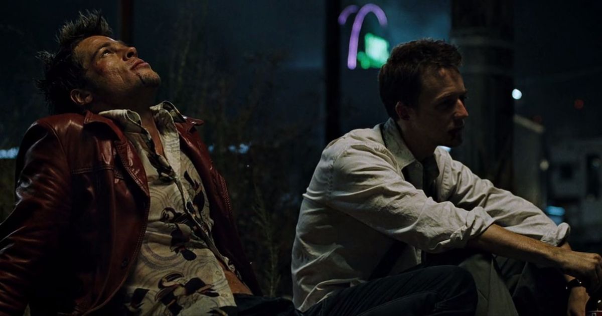 Brad Pitt i Edwatd Norton w filmie "Podziemny krąg".
