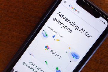 Witryna Google AI widoczna na ekranie iPhone'a. Google AI to oddział Google zajmujący się technologią sztucznej inteligencji